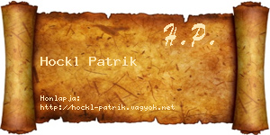 Hockl Patrik névjegykártya